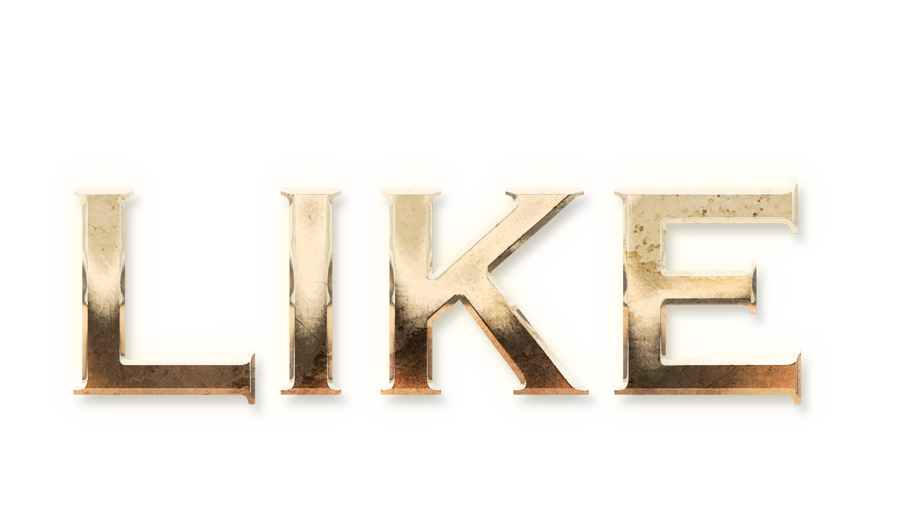 WORD LIKE gold text effects art typography PNG images free